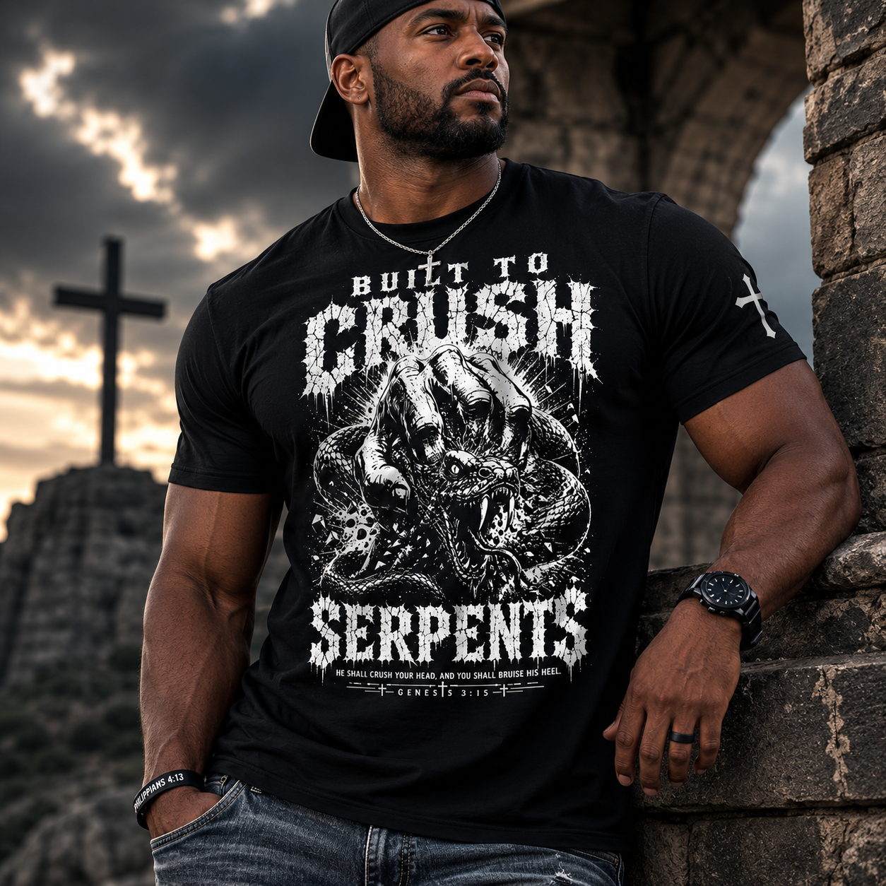 BUILT TO CRUSH SERPENTS™ Christian T-Shirt