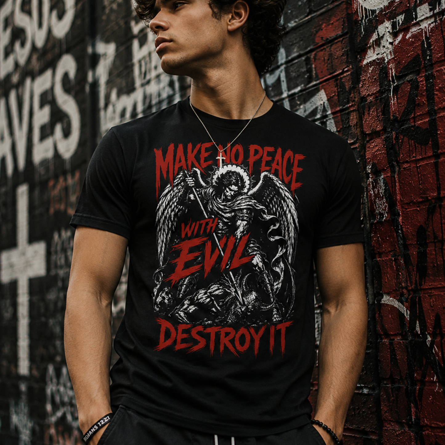 MAKE NO PEACE WITH EVIL™ Christian T-Shirt